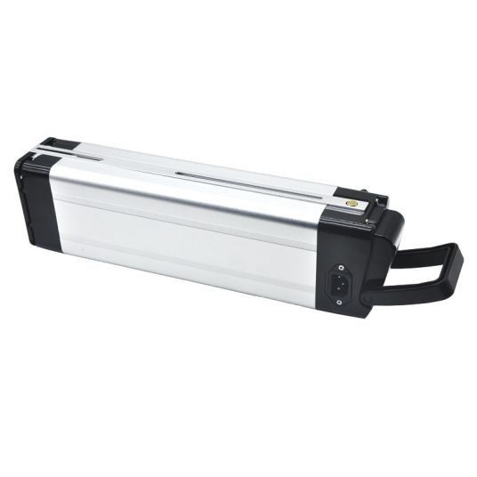 Εξοικονόμηση ενέργειας 4 Pin 48V 10.4AH 18650 Lithium Electric Bike Sliver Fish Series Anti Fall Buckle Για ηλεκτρικό ποδήλατο